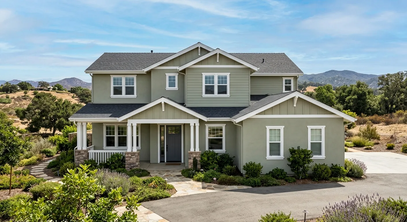 exterior painting work, project example in Ramona, CA