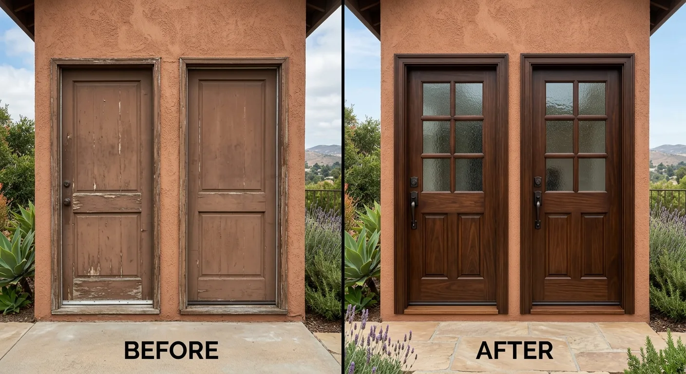 exterior doors need different prep work, professional service in vista, CA