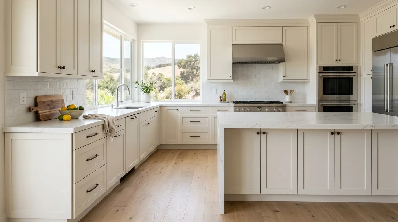 cabinet painting work, project example in Valley Center, CA