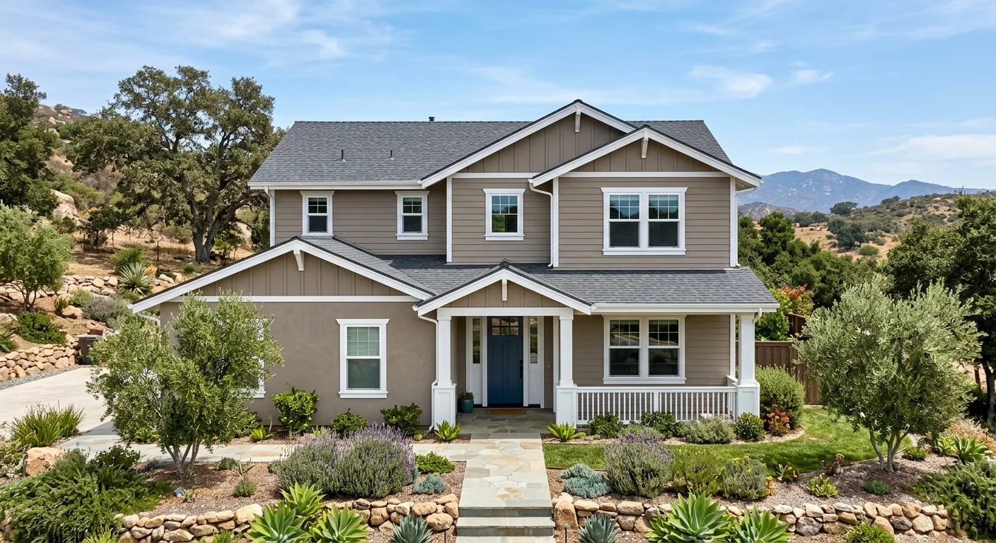 exterior painting work, project example in Valley Center, CA