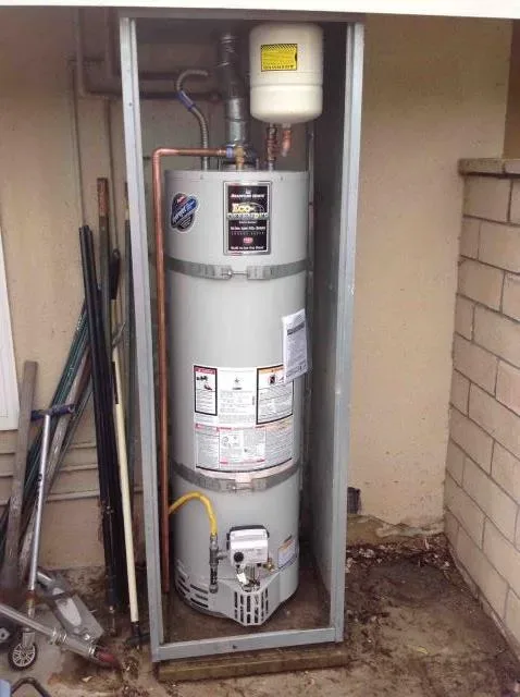 Water heater installed in a closet by Graham Plumbing