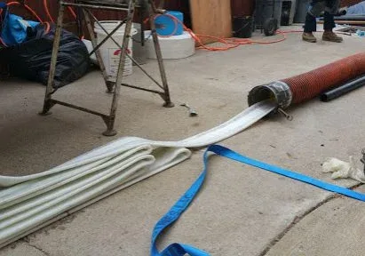 Trenchless pipe lining on a Graham Plumbing job