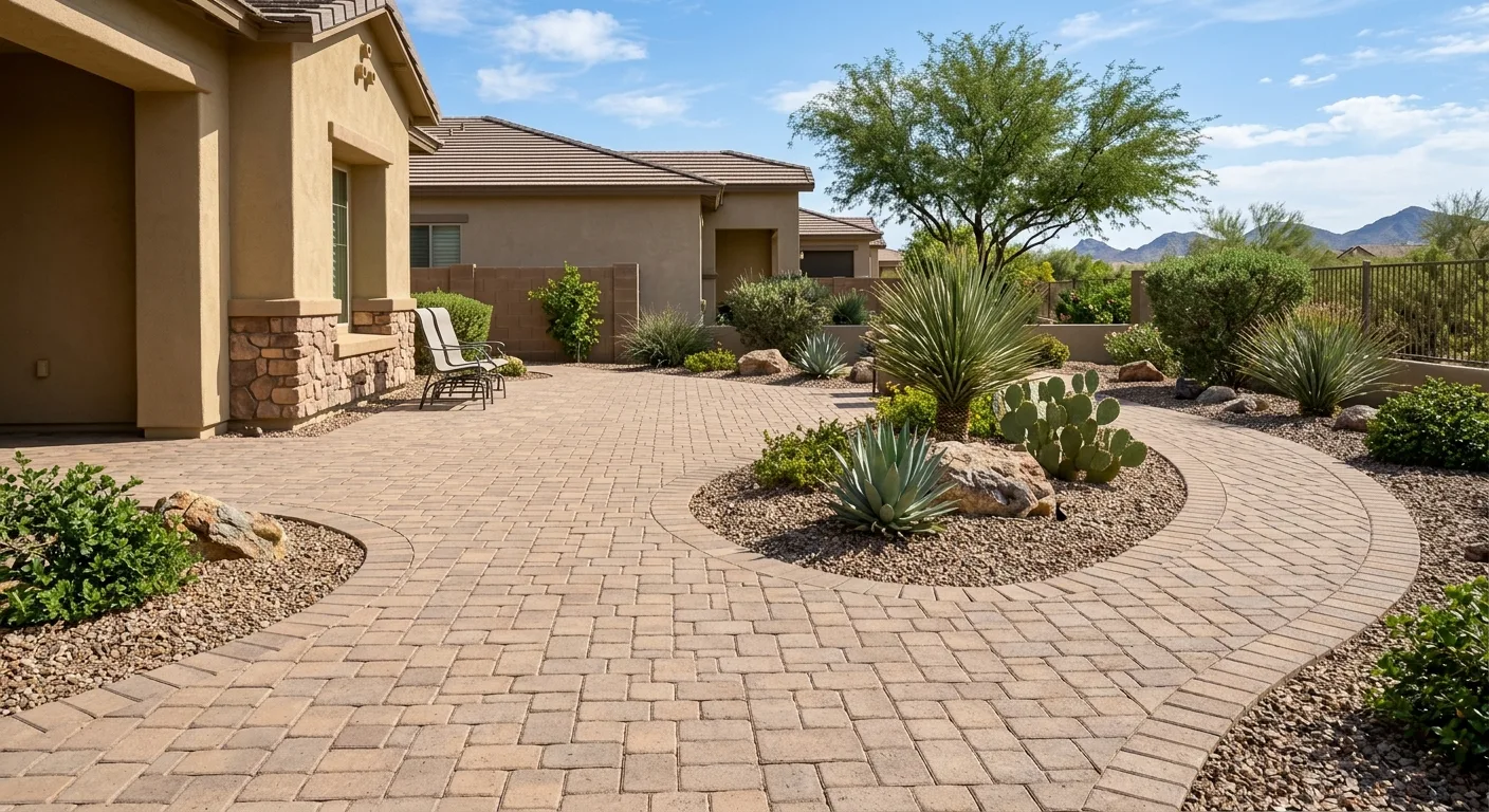 paver installation repair work, project example in Phoenix, AZ