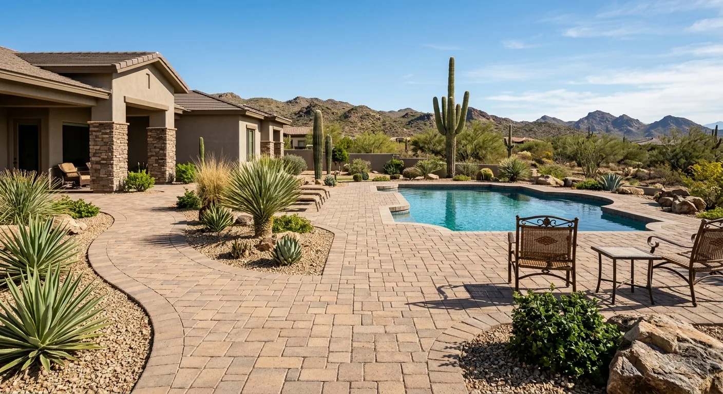 paver installation work, project example in New River, AZ