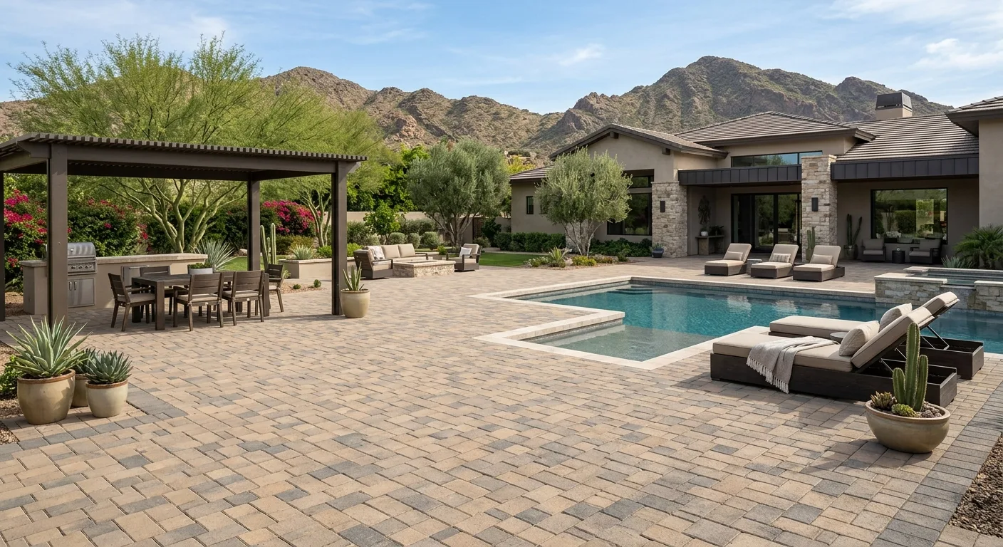 paver installation and repair work, project example in Paradise Valley, AZ