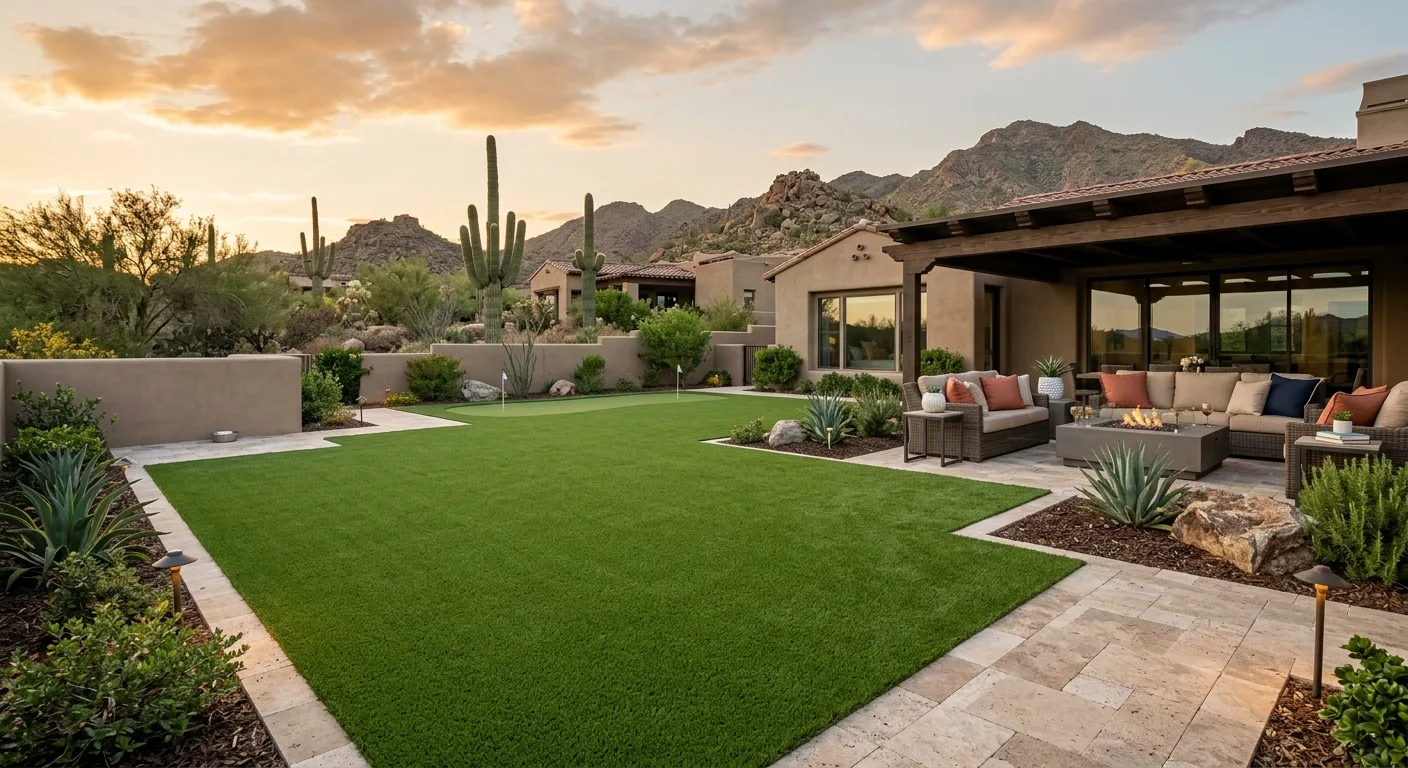 artificial turf installation work, project example in Scottsdale, AZ