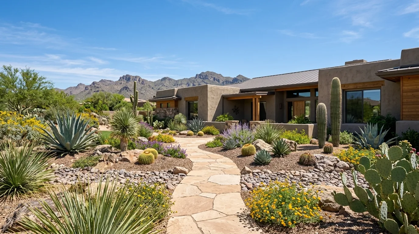 desert landscaping work, project example in Scottsdale, AZ