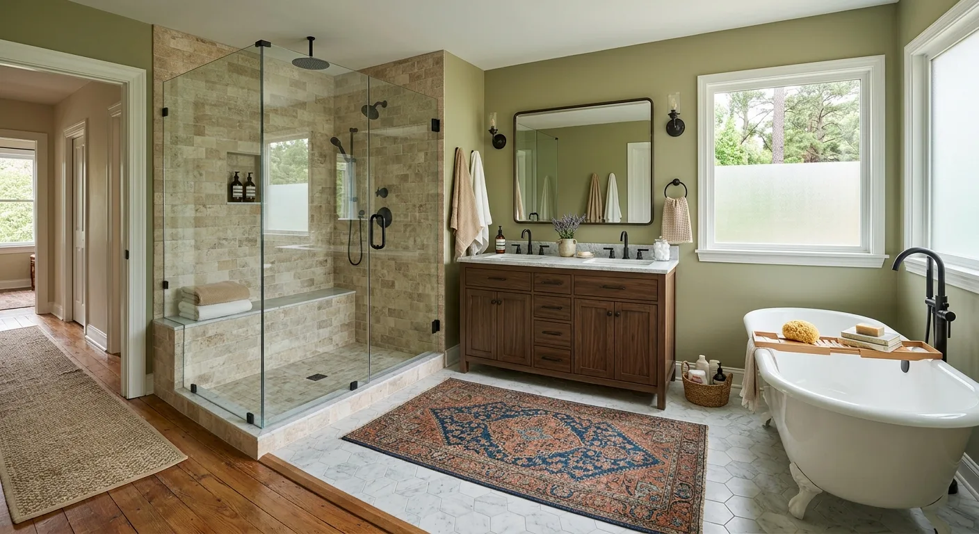bathroom remodeling work, project example in Arapahoe, NC