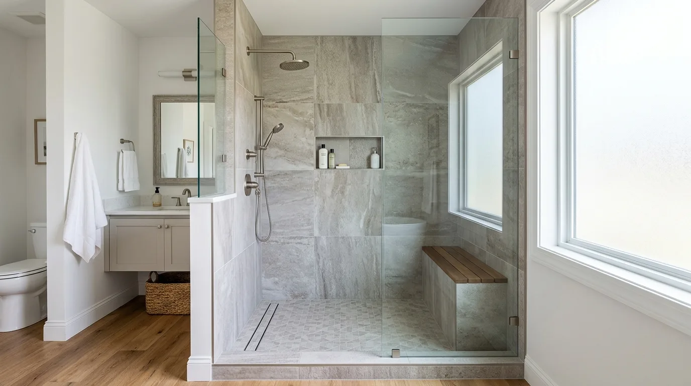 tub to shower conversion work, project example in Arapahoe, NC