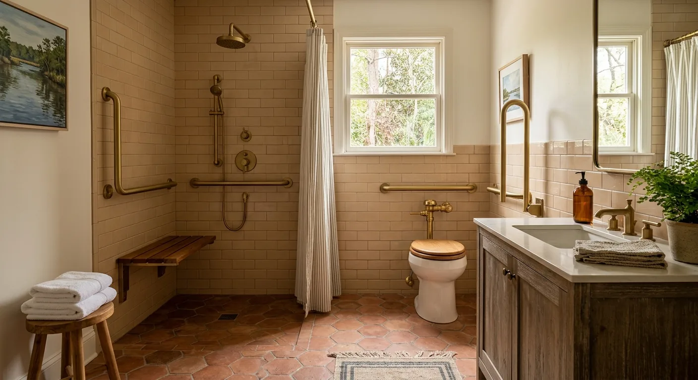 integrated grab bars work, project example in New Bern, NC