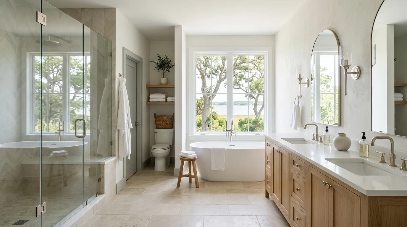 bathroom remodeling work, project example in Cove City, NC