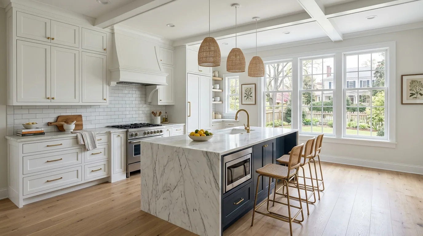kitchen remodeling work, project example in New Bern, NC