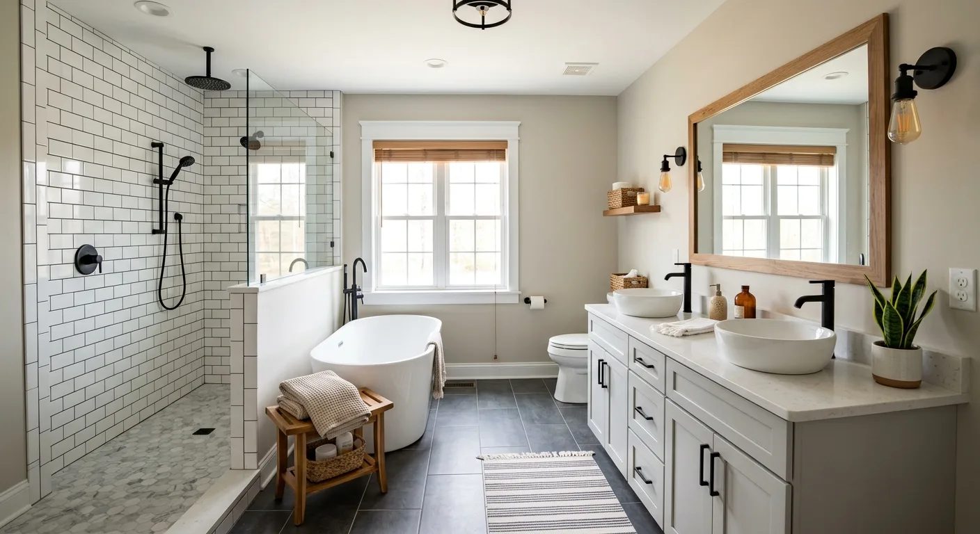 bathroom remodeling work, project example in Grantsboro, NC