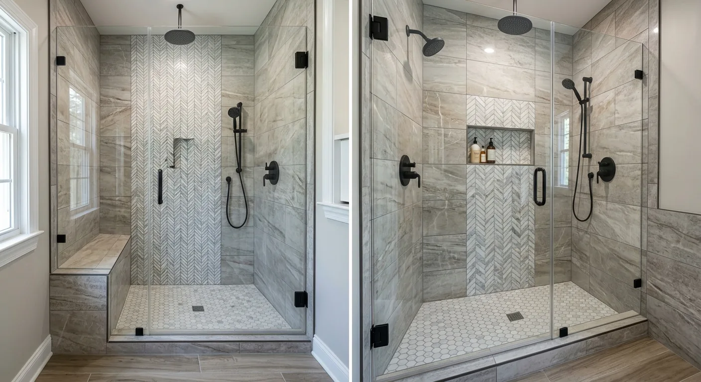 tiled shower installation work, project example in Grantsboro, NC