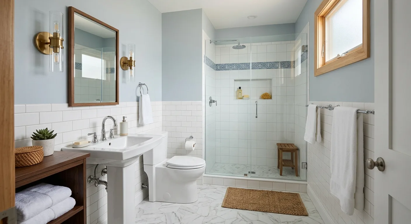 small bathroom layouts work, project example in New Bern, NC