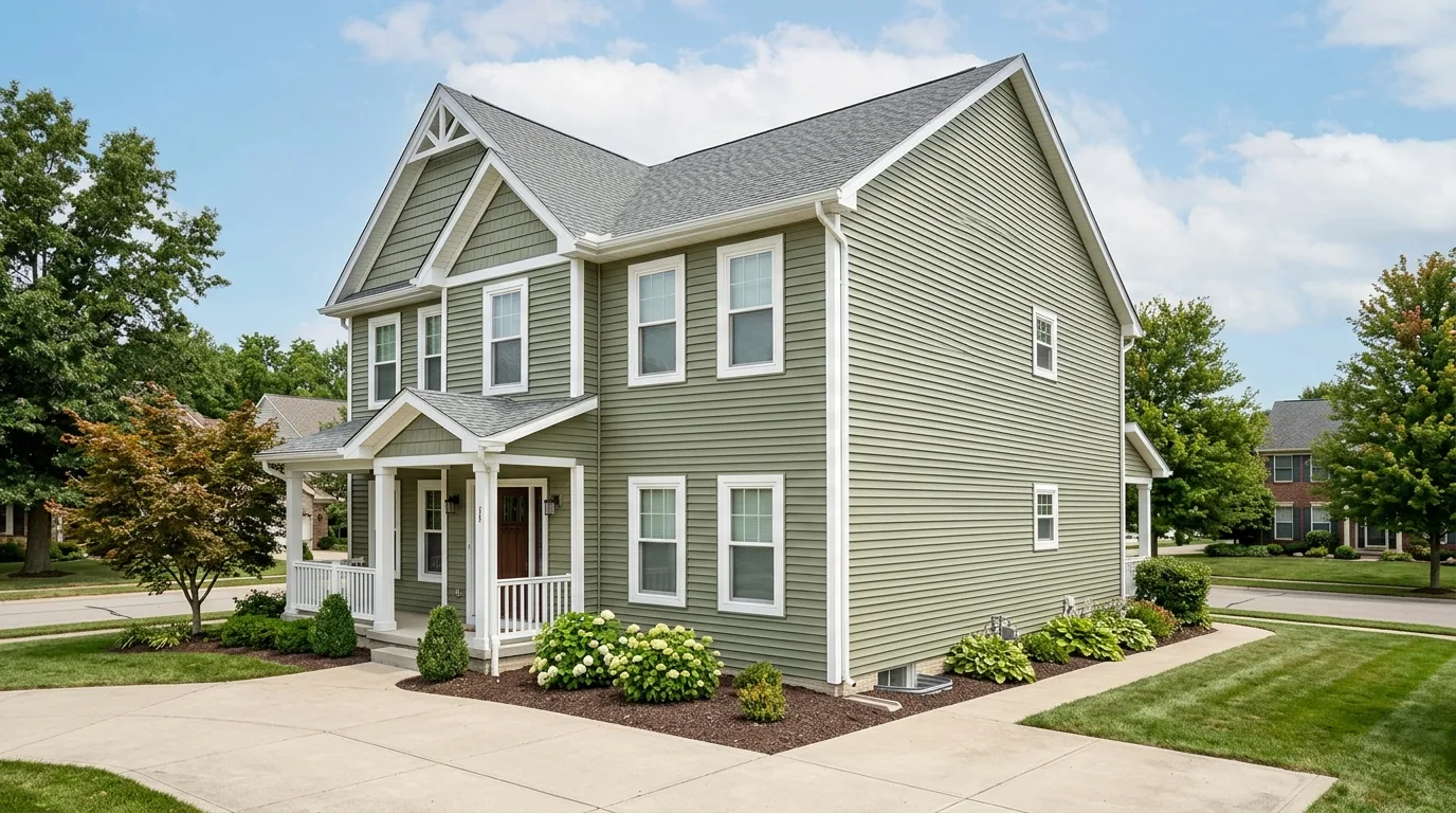 vinyl siding installation work, project example in Hilliard, OH
