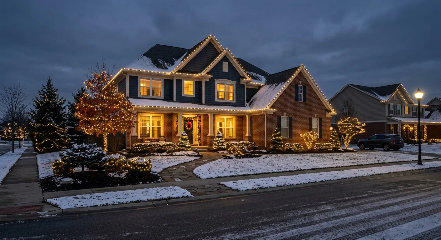 holiday lighting installation work, professional service in Hilliard, OH