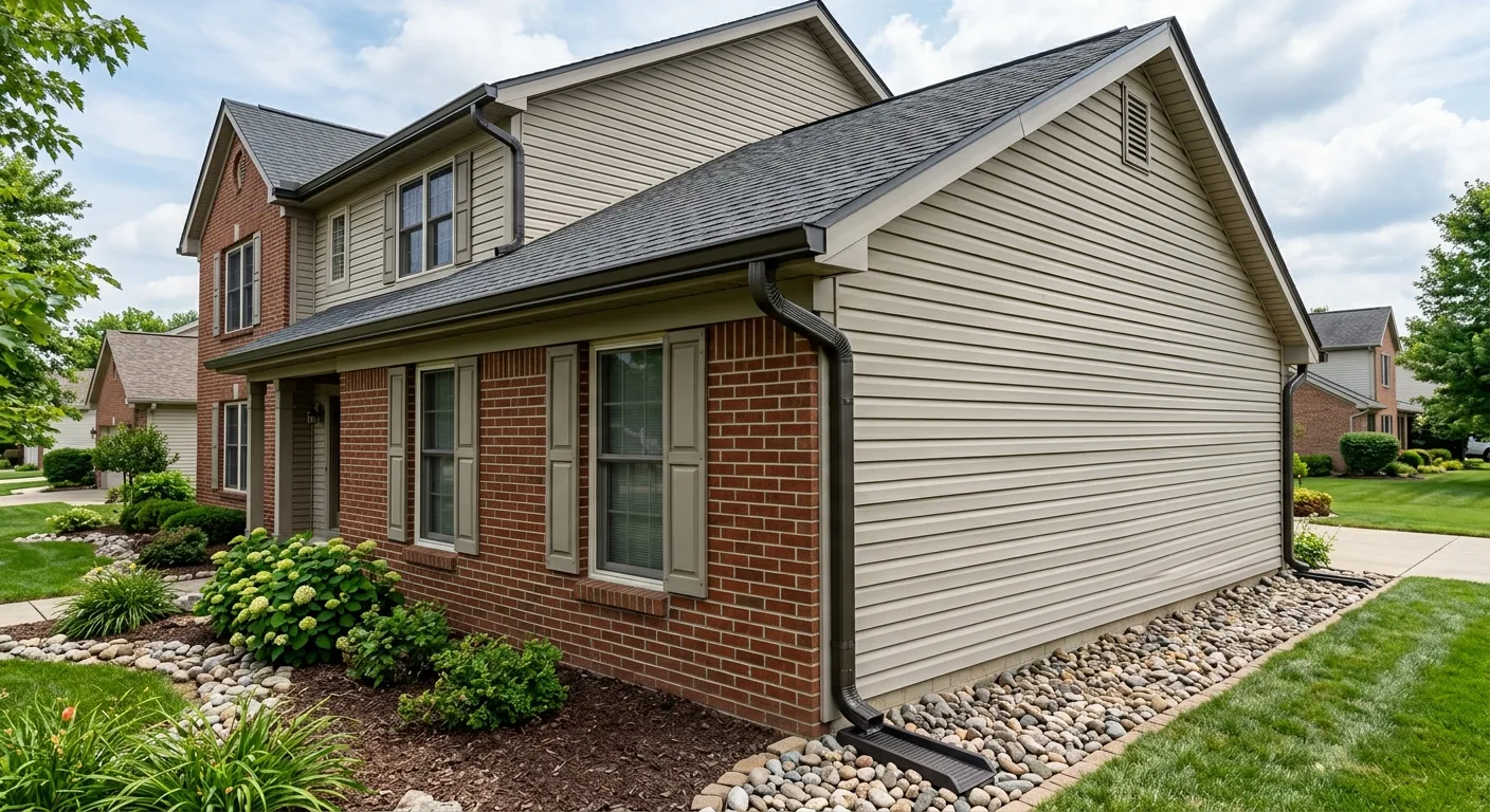 gutter slope pitch work, project example in Hilliard, OH