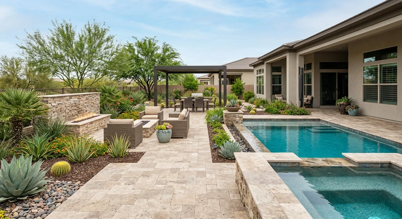 Completed landscape and hardscape project in Surprise, AZ
