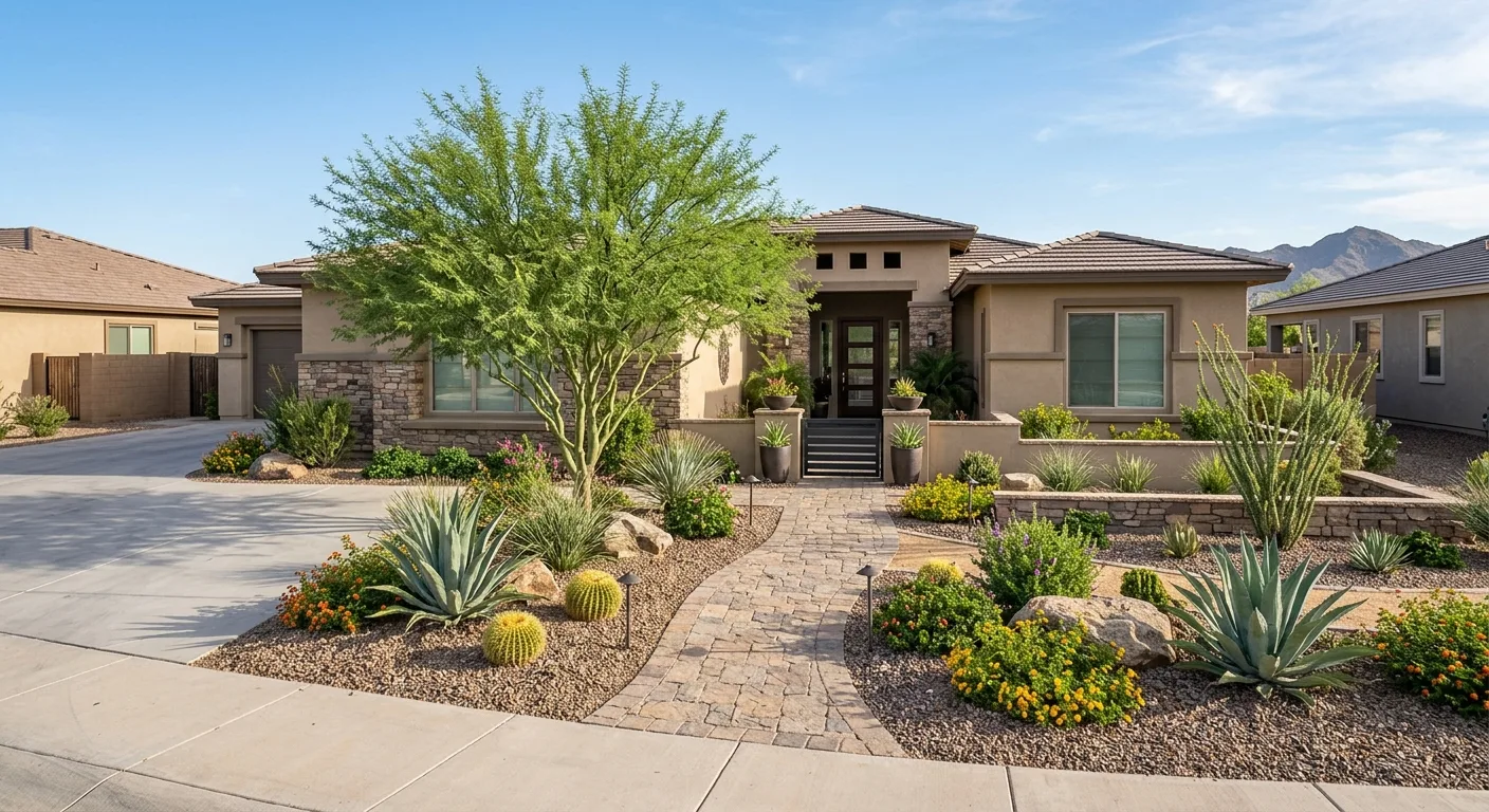 Completed hardscape design project in Surprise, AZ