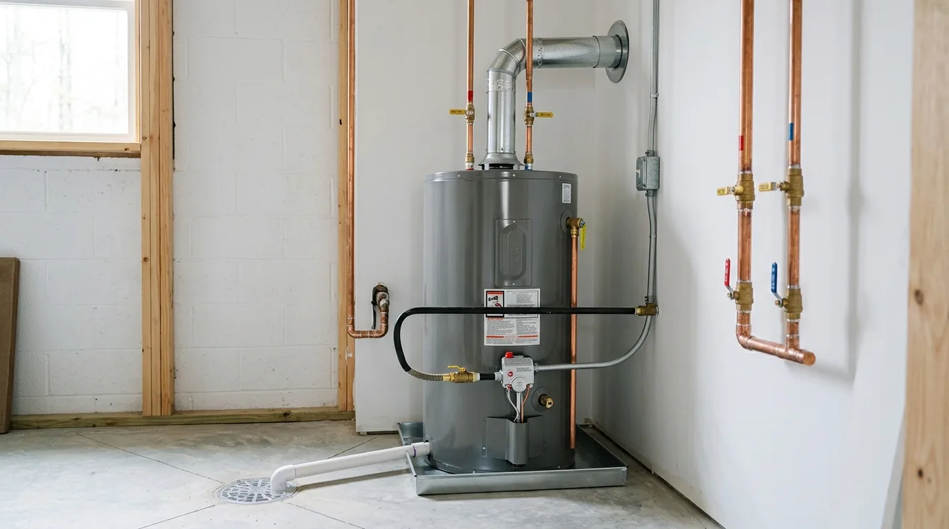water heater service work, project example in Staley, NC