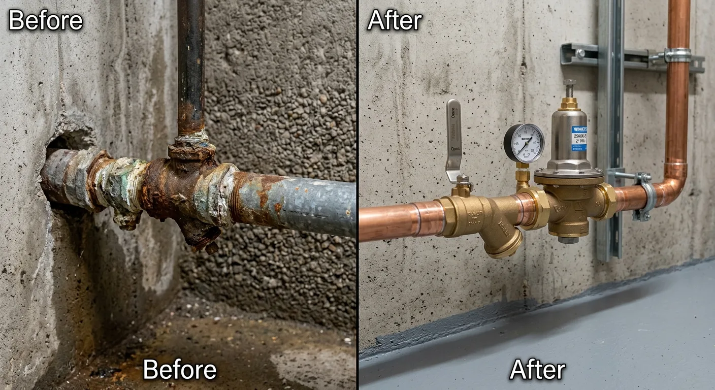 pressure reducing valve service work, project example in Cascade, CO