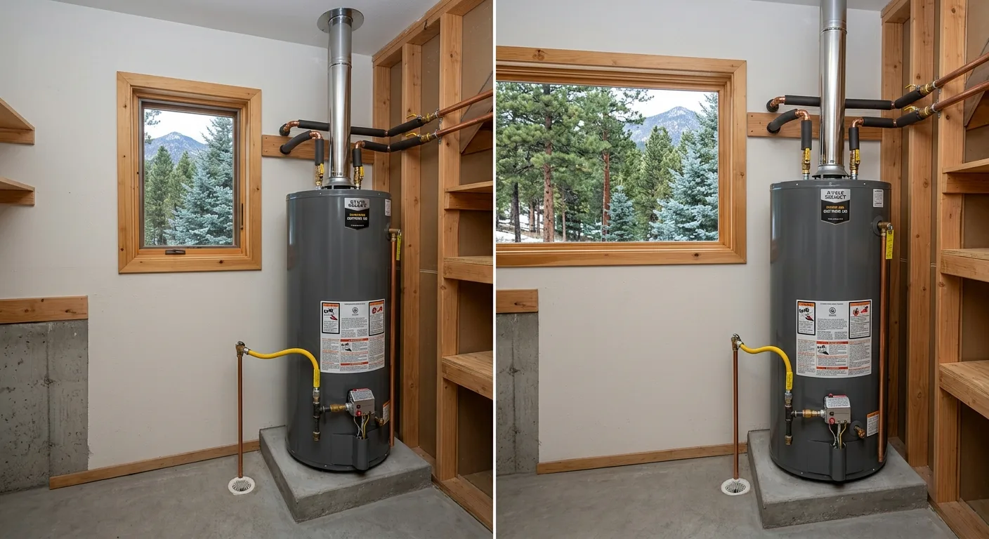 water heater installation work, project example in Woodland Park, CO