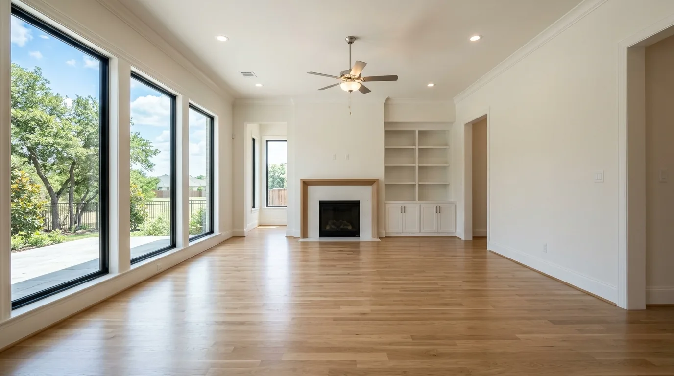 Bright empty residential interior ready for a move-out cleaning inspection in Dallas-Fort Worth.