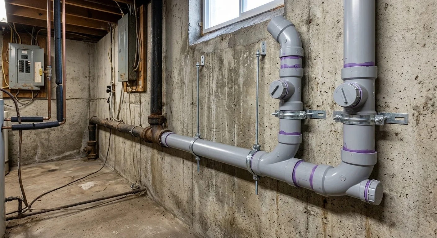 Cracked residential pipe section being replaced by a licensed east metro plumber