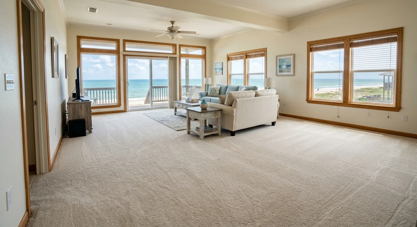 carpet steam cleaning work, project example in Beach City, TX