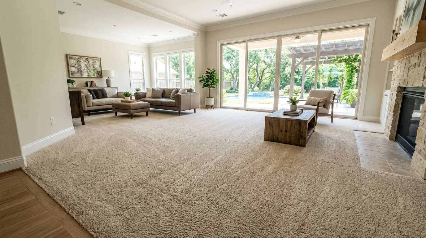 carpet steam cleaning work, project example in Cypress, TX