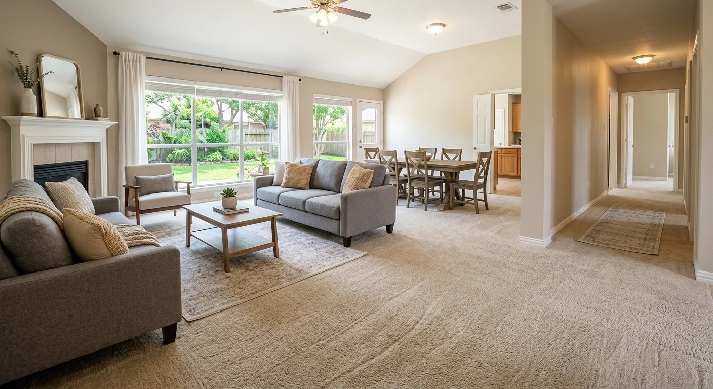 general carpet cleaning work, project example in Dickinson, TX