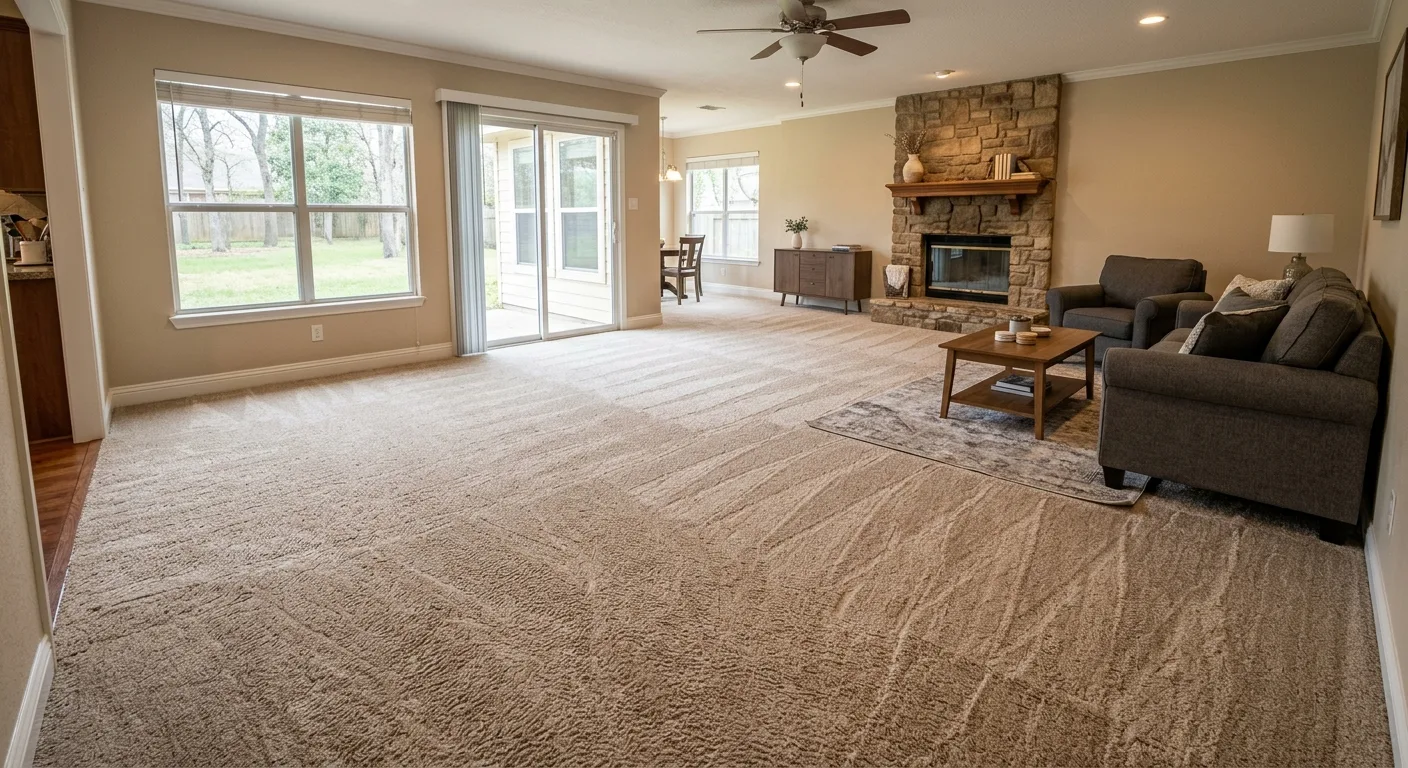 carpet steam cleaning work, project example in Huffman, TX