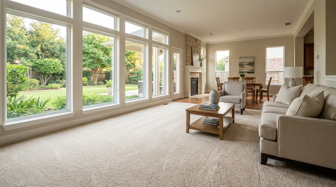 carpet steam cleaning work, project example in Richmond, TX