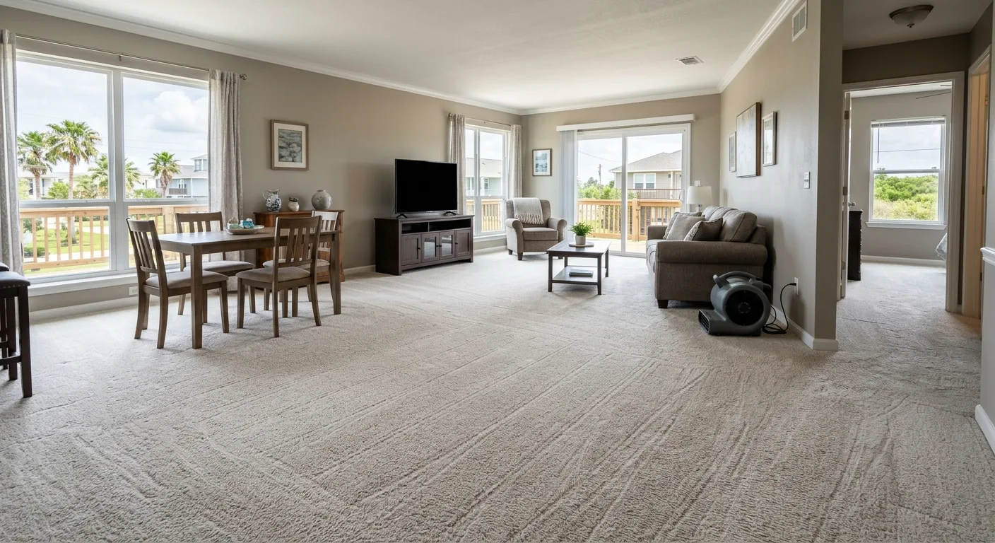 carpet steam cleaning work, project example in Seabrook, TX