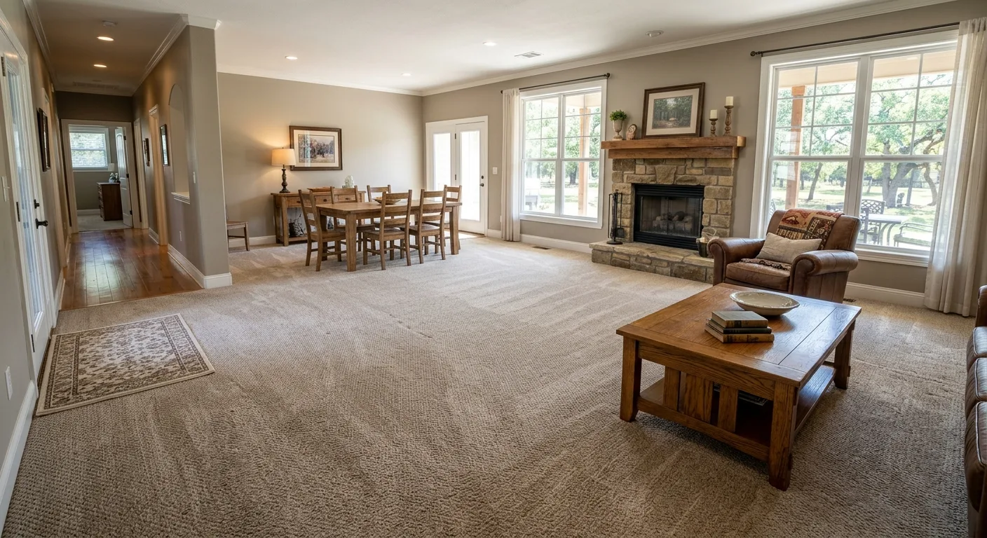 carpet steam cleaning work, project example in Simonton, tx