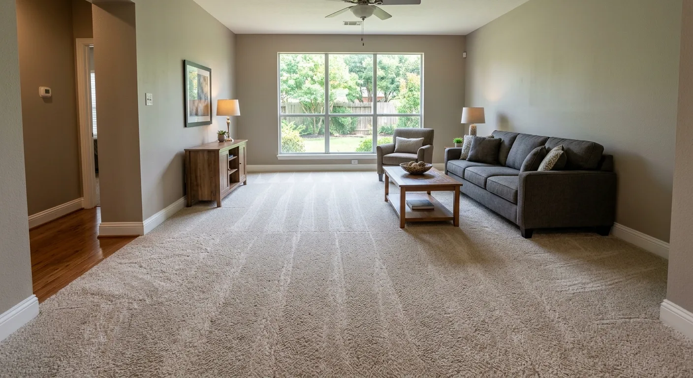 carpet steam cleaning work, project example in Stafford, TX