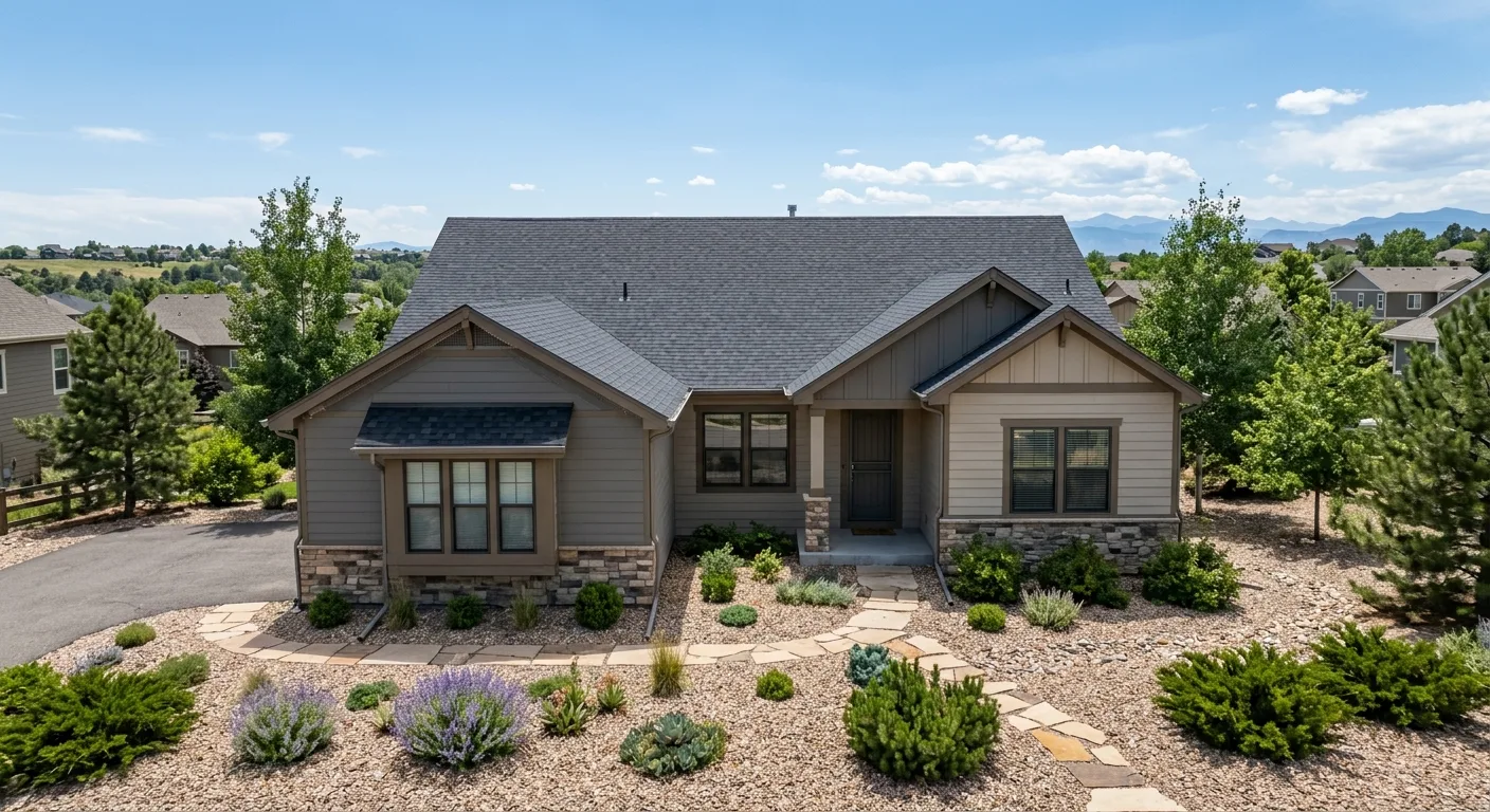 Completed wildfire mitigation and home hardening work on a Jefferson County foothills property