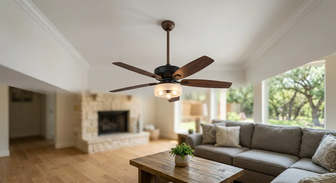 light fixture and fan installation work, project example in Cedar Park, TX