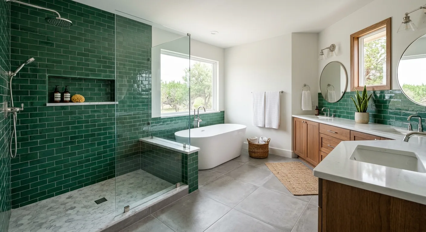 tile work work, project example in Leander, TX