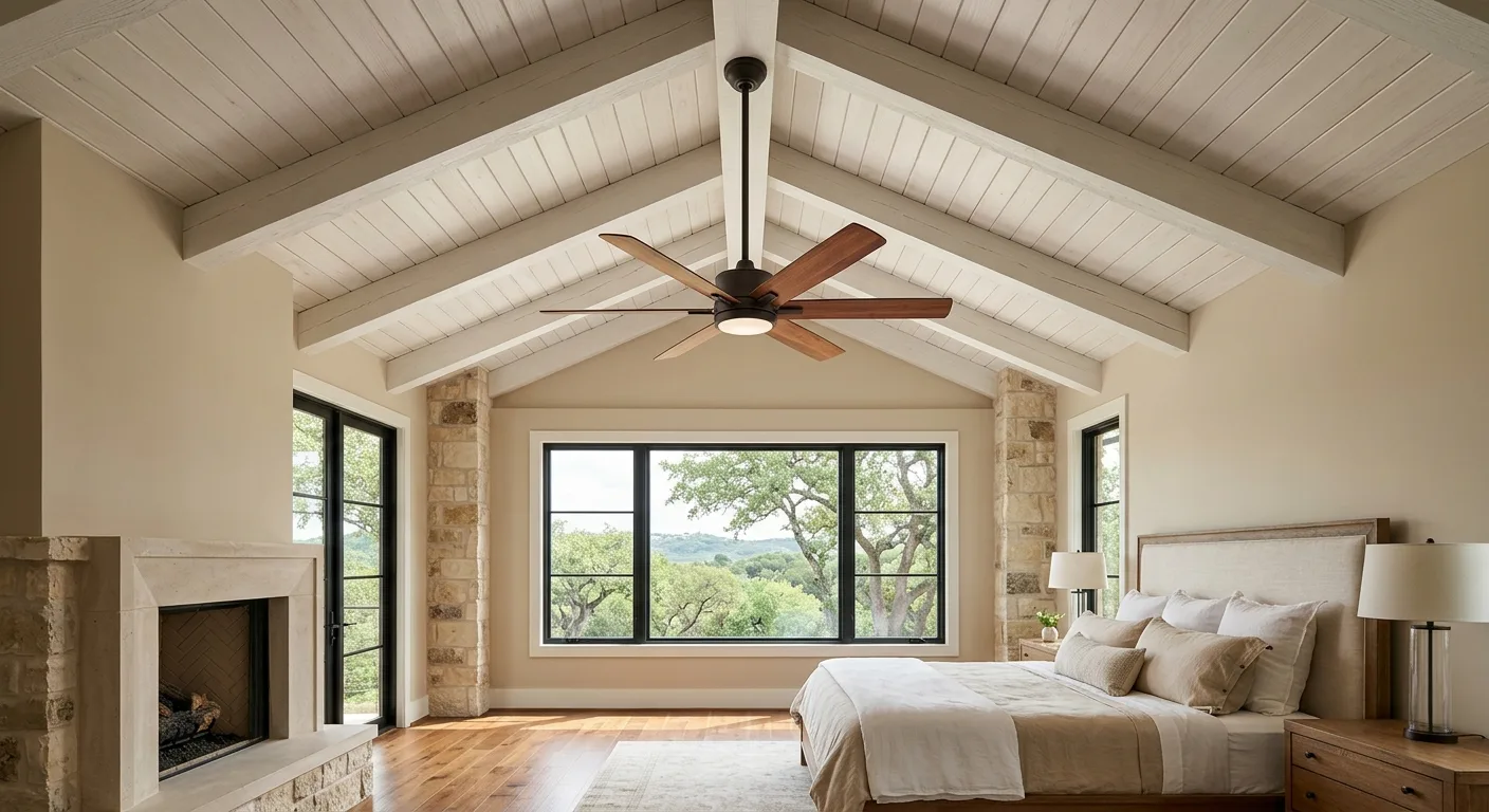 fan and fixture installation work, project example in West Lake Hills, TX
