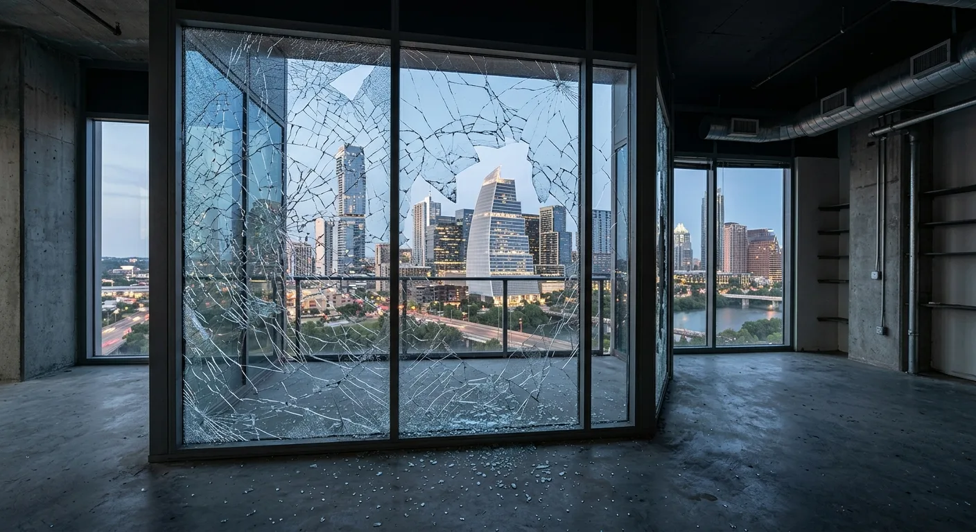 cracked or broken glass work, professional service in Austin, TX