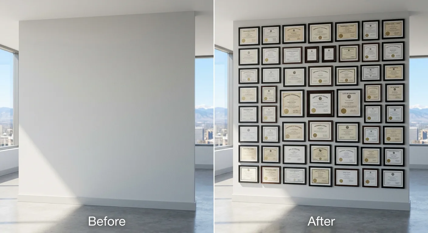 licenses certifications work, project example in Denver, CO