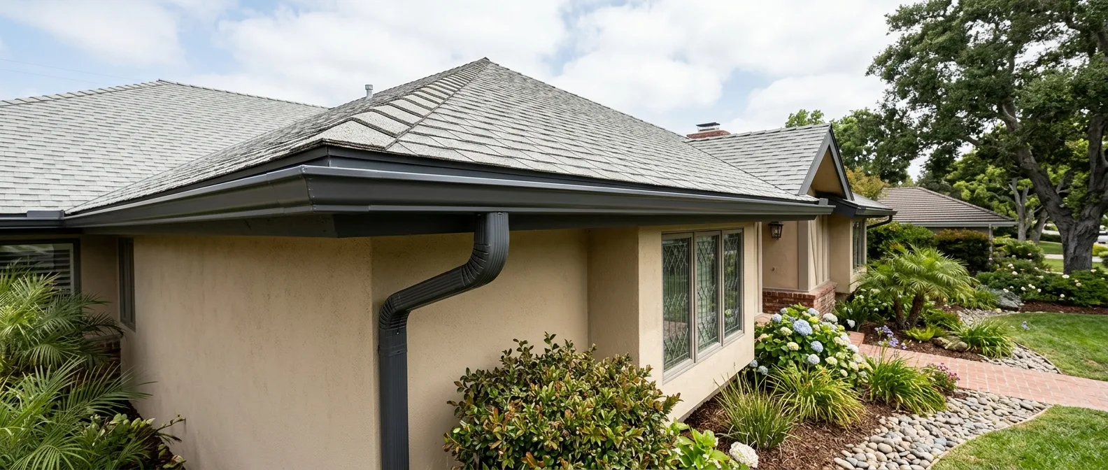 gutter cleaning work, project example in Cypress, CA