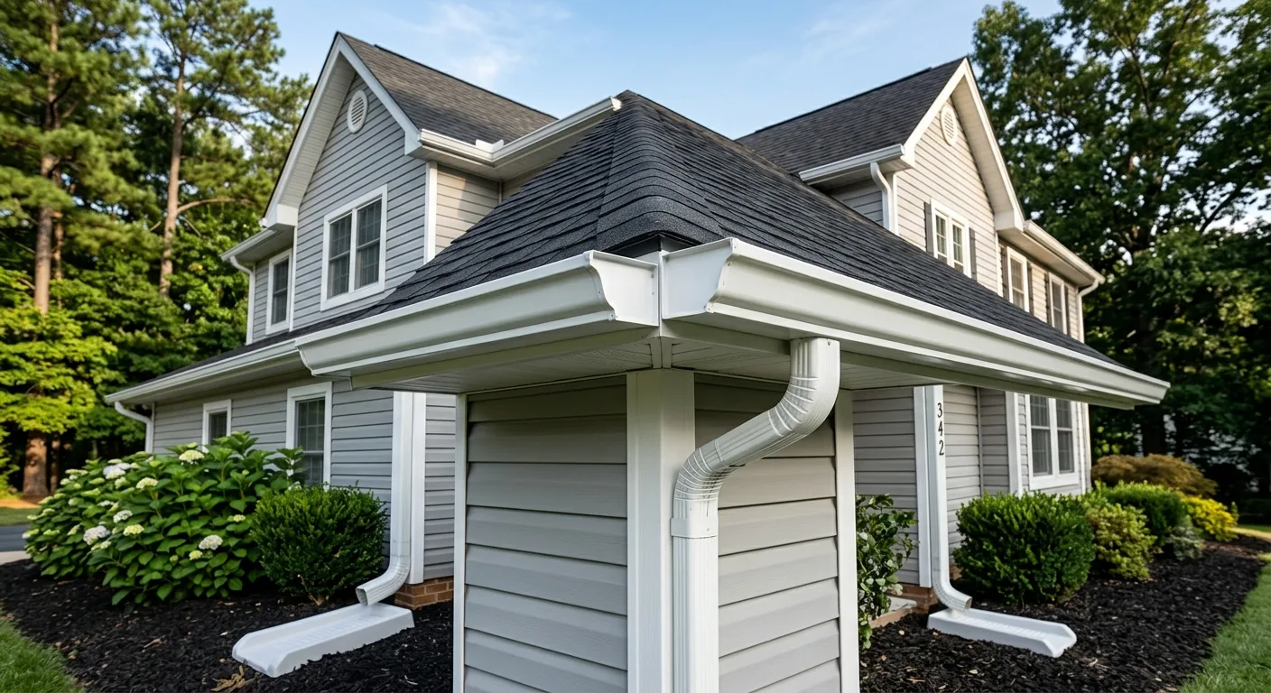 gutter cleaning work, project example in Pasadena, MD