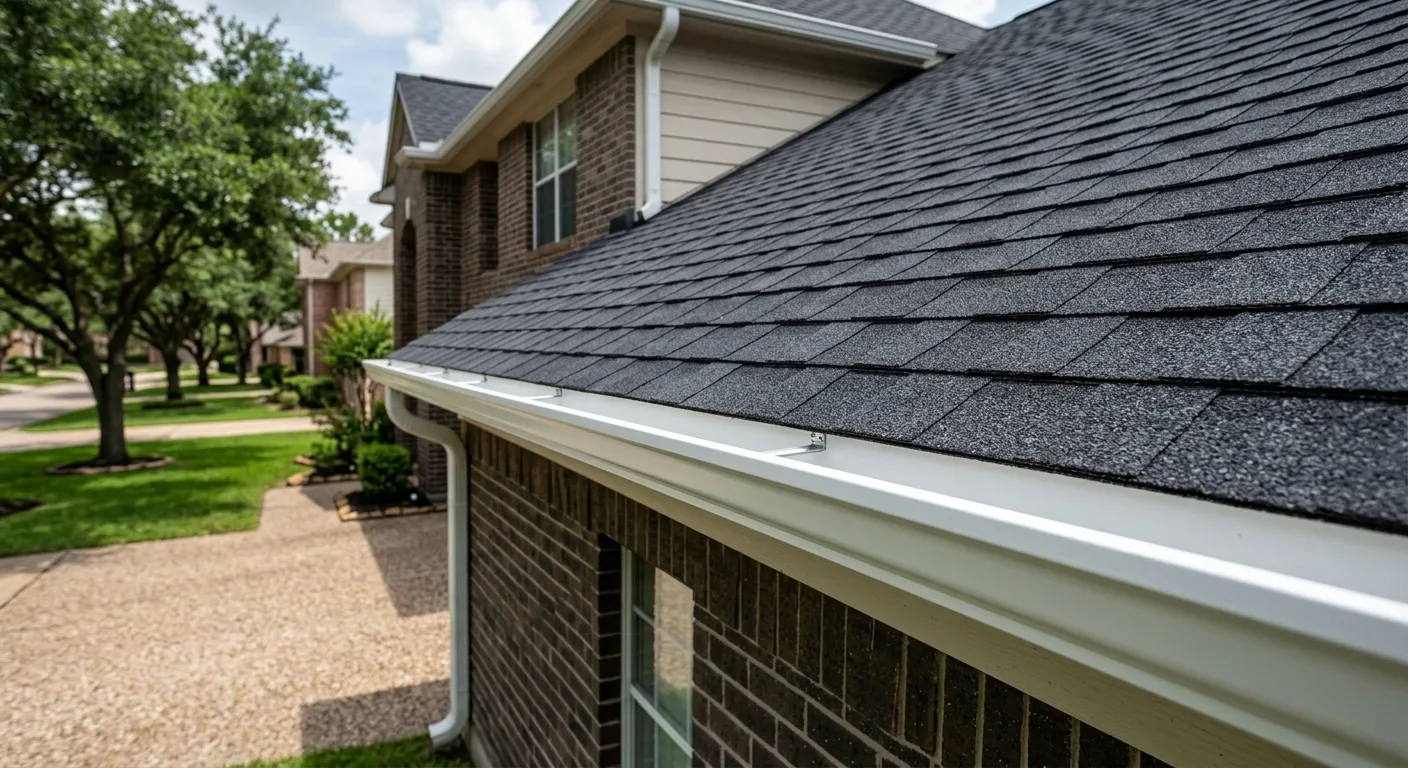 granules in the gutters work, professional service in Houston, Texas