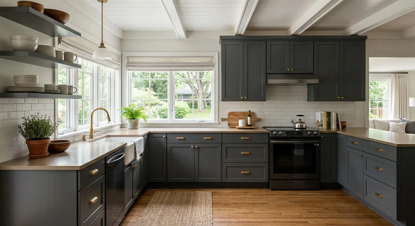 cabinet enamel work, project example in Bloomington, MN