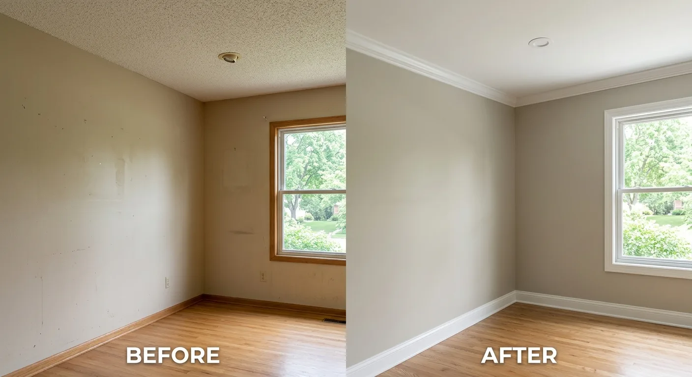 wall and ceiling painting work, project example in Bloomington, MN