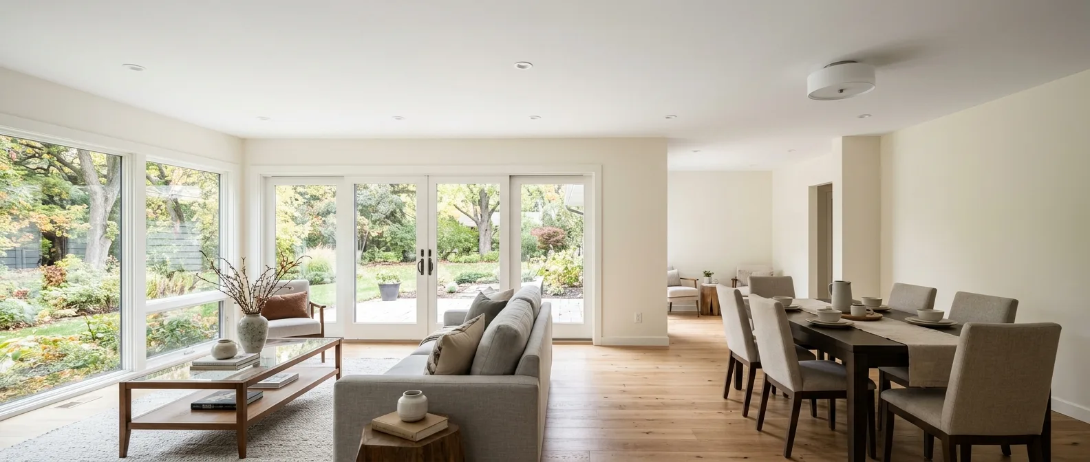 water damaged ceiling restoration work, project example in Bloomington, MN