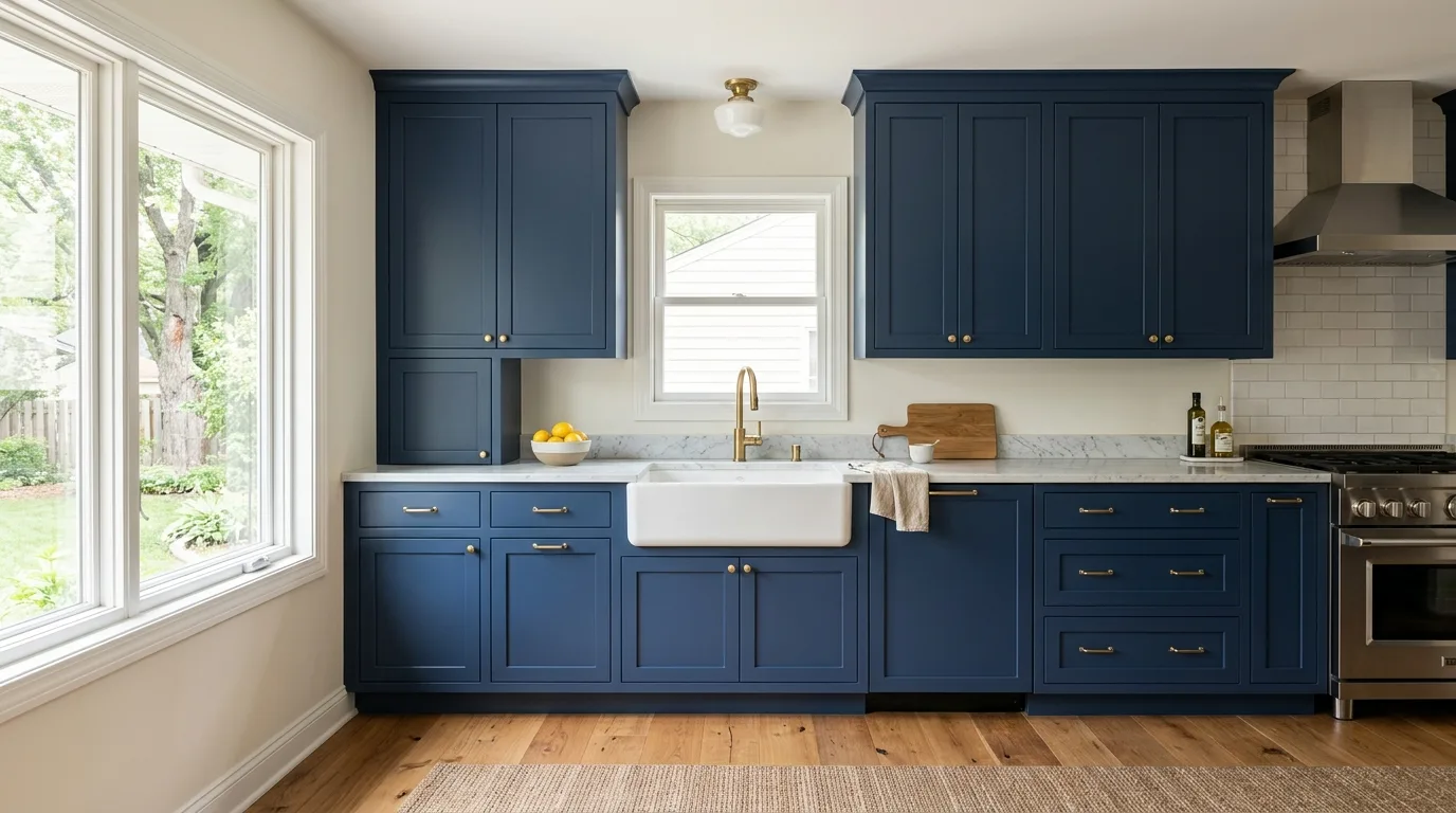 cabinet enamel work, project example in Crystal, MN
